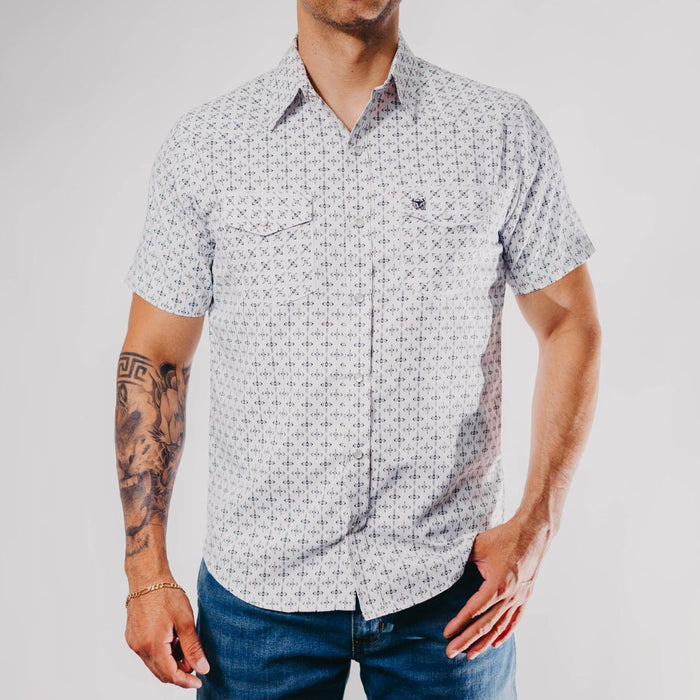 Camisa American West Manga Corta Estampada Tacoma Blanco 031