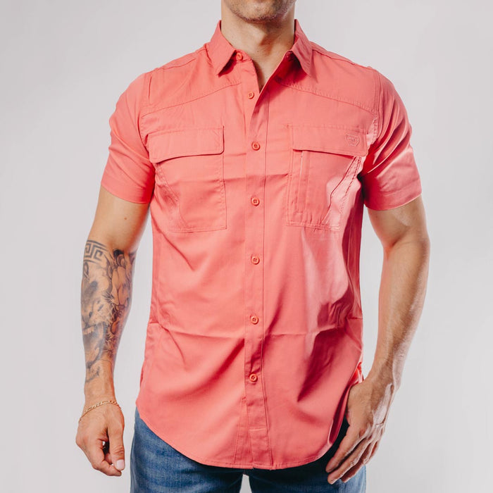 Camisa Platini Manga Corta Performance Salmon 040