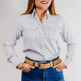 Blusa American West Estampada Navajo Blanco 012