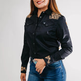 Blusa Cactus Bordada Negro/Oro 020