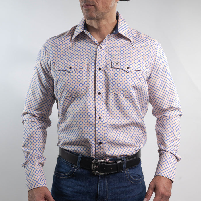 Camisa Cactus Estampada Beige/Azul Flor 159
