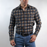 Camisa McAllen Cuadros Azul/Cafe 080