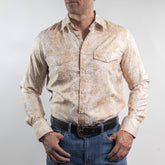 Camisa McAllen Est Dorado/Blanco Flor 085