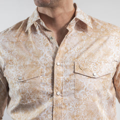 Camisa McAllen Est Dorado/Blanco Flor 085