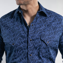 Camisa Longhorn Est Azul/Azul 001