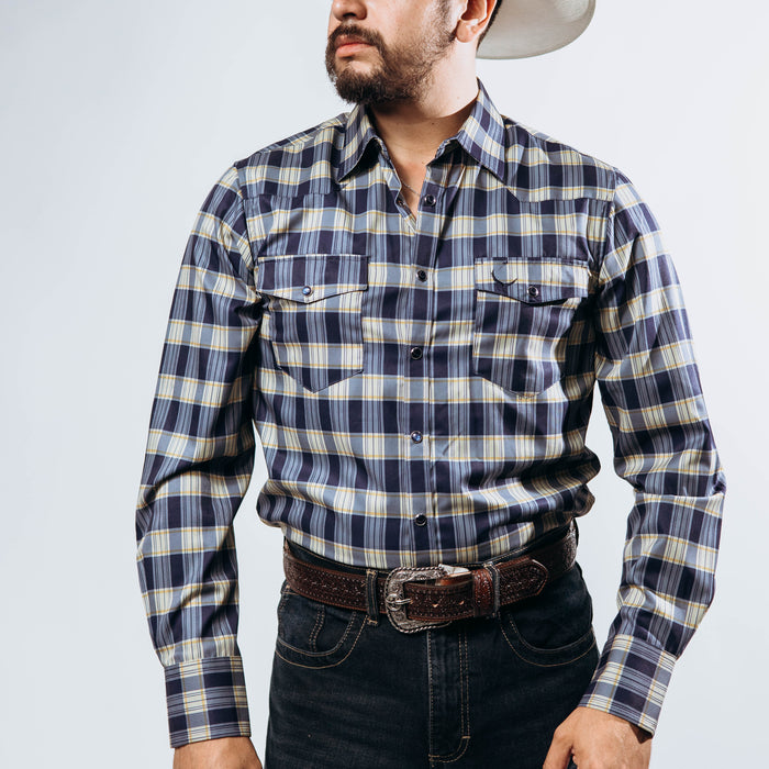 Camisa McAllen Cuadros Azul/Amarillo 046