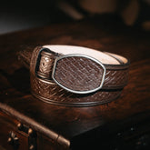 Cinto Toro Bravo Grabado Petatillo Heb Cafe 031