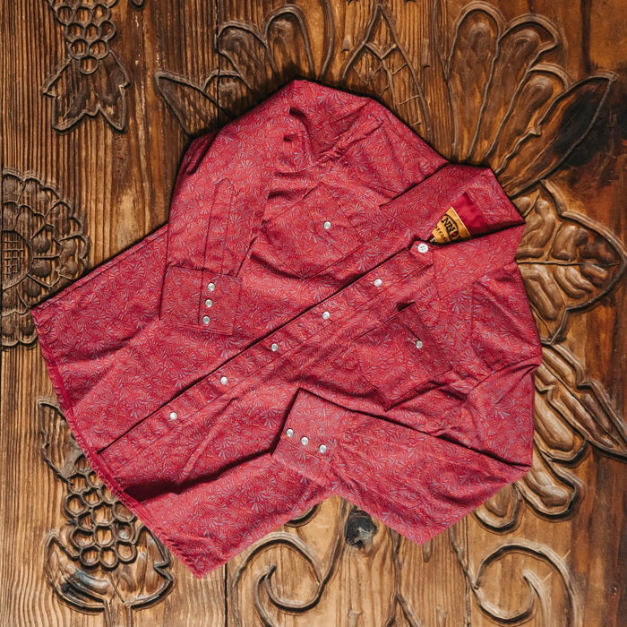 Camisa Hannover Kids Estampada Vino/Azul 012