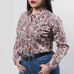 Blusa Wrangler Est Flor Verde/Rojo 071