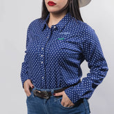 Blusa Wrangler Est Azul Flor Blanco 072