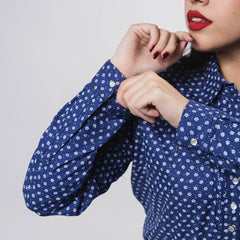 Blusa Wrangler Est Azul Flor Blanco 072