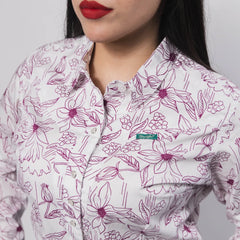 Blusa Wrangler Est Flor Blanco/Fucsia 076