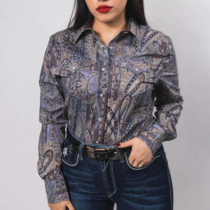 Blusa Cactus Estampada Amibas Azul 030