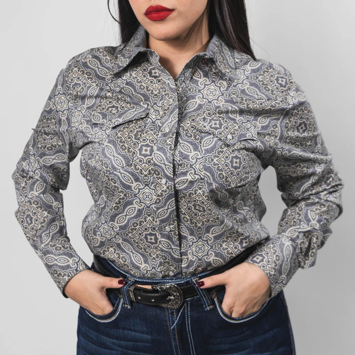 Blusa Cactus Estampada Amibas Gris 031