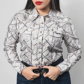Blusa Rodeo West Est Blanco/Gris 012