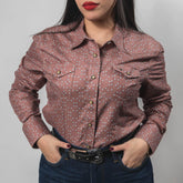 Blusa Rodeo West Est Lunares/Ladrillo 016