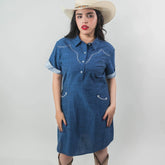 Vestido Panhandle MC Bordado Azul 013