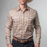 Camisa Cactus Estampada Beige/Café
