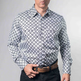 Camisa Cactus Estampada Blanco/Negro