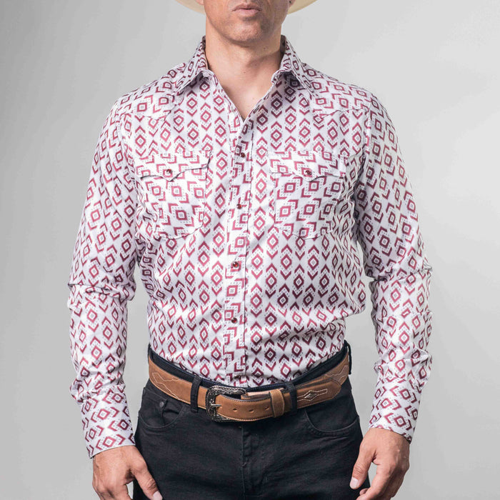 Camisa Cactus Estampada Rom Blanco/Vino