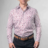CAMISA CACTUS EST ROM BCO/VINO