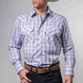 CAMISA FAR WEST CUA CELESTE/BCO