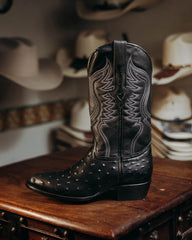 Bota Tejano Ave Print Ranch Negro 057