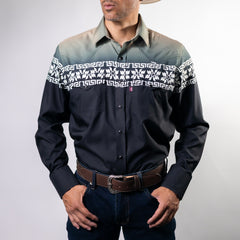 CAMISA FAR WEST EST LINEA VERDE/AZUL
