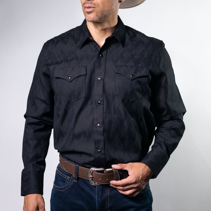 Camisa 1800W Estampada Textura Negro