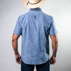 CAMISA PANHANDLE MC BORD MEZC AZUL