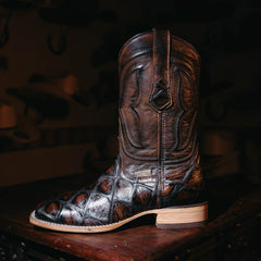 Bota Tejano Style Print Pez Jumbo Choco Hombre 038