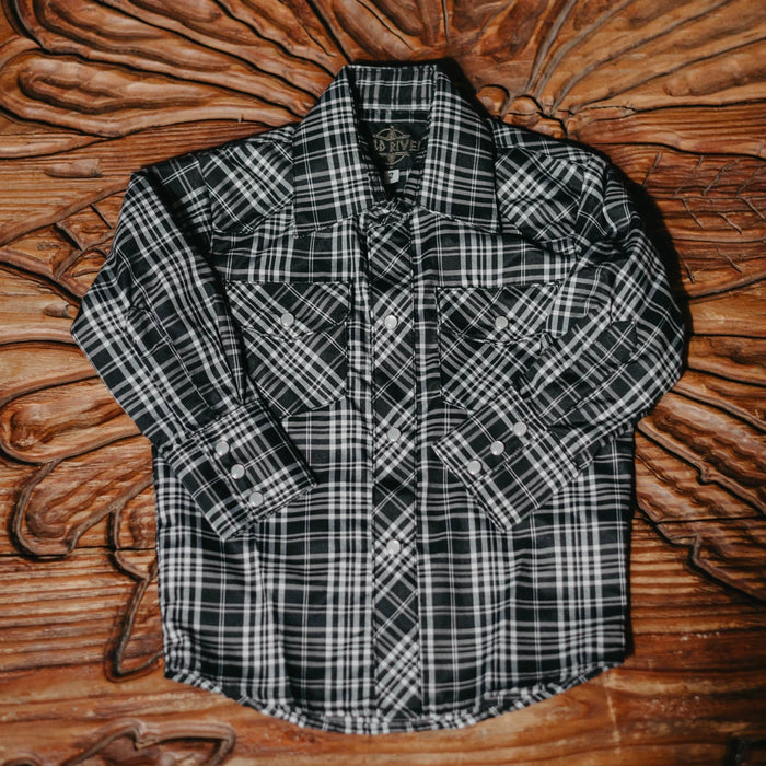 Camisa Wild River Kid Cuadros Negro/Blanco 011