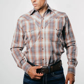 Camisa Stetson Cua Naranja/Gris 102