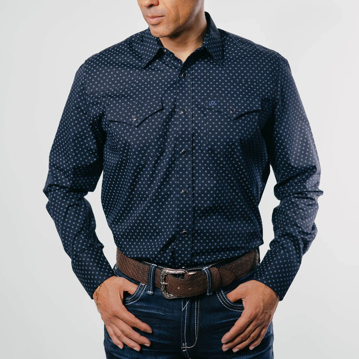 Camisa 1800 West Estampada Azul 007