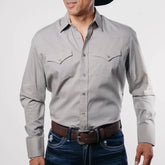 Camisa 1800 West Est Punto Gris/Azul 010