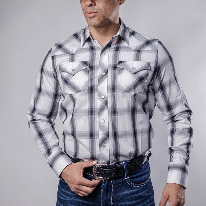 Camisa 1800 West Cuadros Blanco/Negro 019
