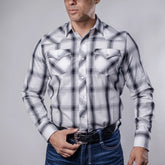 Camisa 1800 West Cuadros Blanco/Negro 019