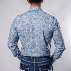 Camisa 1800W Est Flor Azul 020