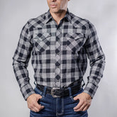 Camisa 1800 West Cuadros Gris/Negro 023