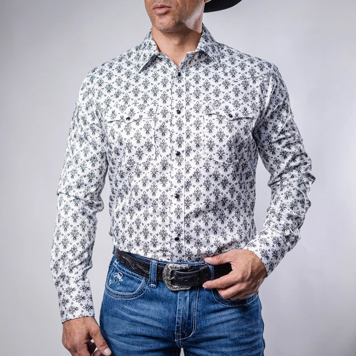 Camisa Cactus Estampada Blanco/Negro 147