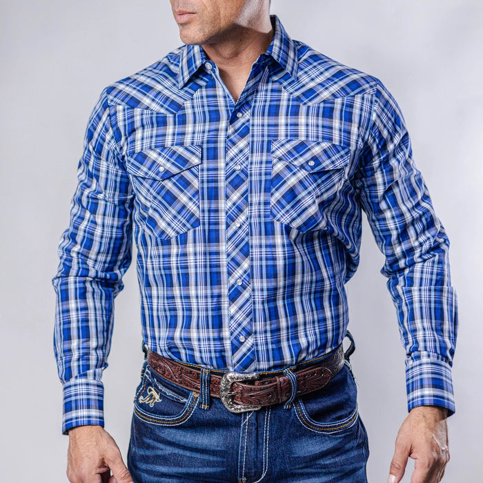 Camisa Hannover Cuadros Azul/Blanco 379