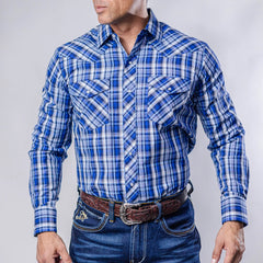 Camisa Hannover Cuadros Azul/Blanco 379