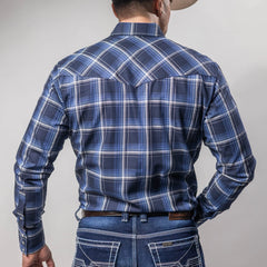 Camisa Wrangler Painted Cuadros Azul/Blanco 255