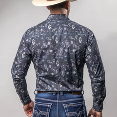 Camisa Wrangler Retro Est Rombo Gris/Blanco 257