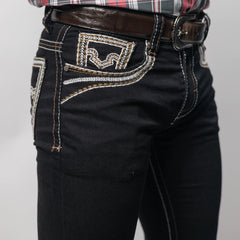 Pantalón Rodeo West Negro Bordado 014
