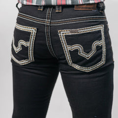 Pantalón Rodeo West Negro Bordado 014