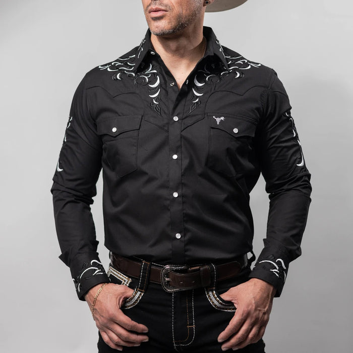 Camisa Cactus Bordado Negra/Blanco 152