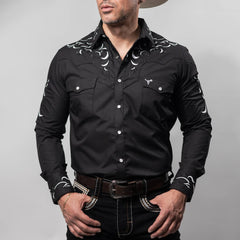 Camisa Cactus Bordado Negra/Blanco 152