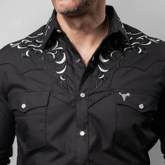 Camisa Cactus Bordado Negra/Blanco 152