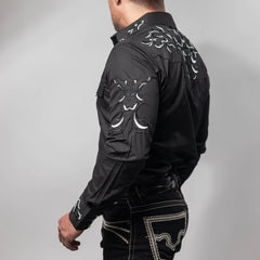 Camisa Cactus Bordado Negra/Blanco 152